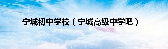 寧城初中學校（寧城高級中學吧）