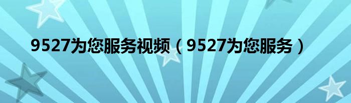 9527為您服務(wù)視頻（9527為您服務(wù)）