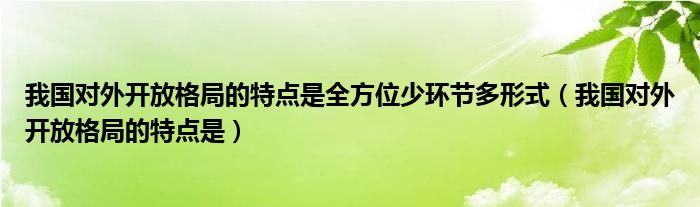 我國(guó)對(duì)外開(kāi)放格局的特點(diǎn)是全方位少環(huán)節(jié)多形式（我國(guó)對(duì)外開(kāi)放格局的特點(diǎn)是）