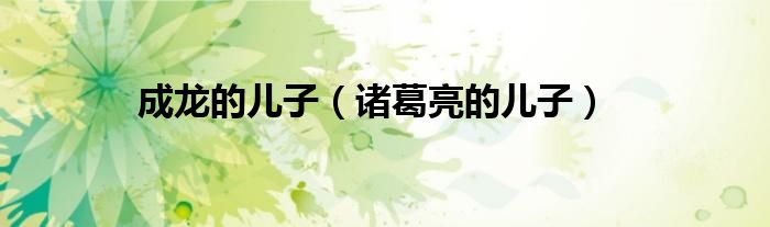 成龍的兒子（諸葛亮的兒子）