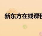 新東方在線課程怎么樣（新東方在線課程）