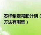 怎樣制定減肥計劃（怎么制定減肥計劃 健康有效的減肥計劃方法有哪些）