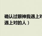 確認過眼神我遇上對的人這首歌叫什么名字（確認過眼神我遇上對的人）