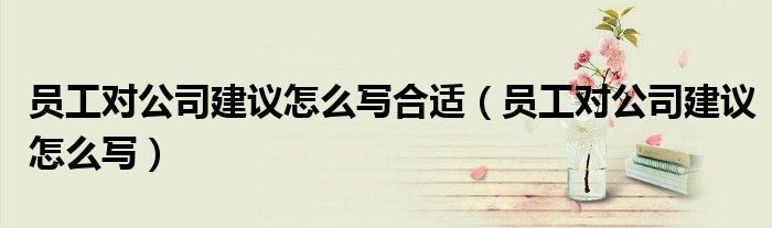 員工對公司建議怎么寫合適（員工對公司建議怎么寫）