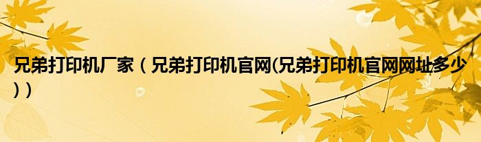 兄弟打印機(jī)廠家（兄弟打印機(jī)官網(wǎng)(兄弟打印機(jī)官網(wǎng)網(wǎng)址多少)）