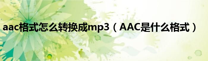 aac格式怎么轉(zhuǎn)換成mp3（AAC是什么格式）