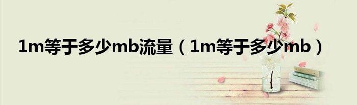 1m等于多少mb流量（1m等于多少mb）