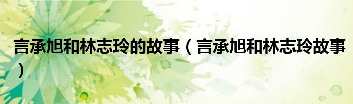 言承旭和林志玲的故事（言承旭和林志玲故事）