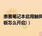 惠普筆記本啟用觸摸板（惠普筆記本觸摸板(惠普筆記本觸摸板怎么開(kāi)啟)）