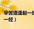 辛苦遭逢起一經干戈寥落四周星（辛苦遭逢起一經）