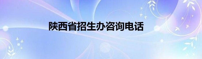 陜西省招生辦咨詢電話