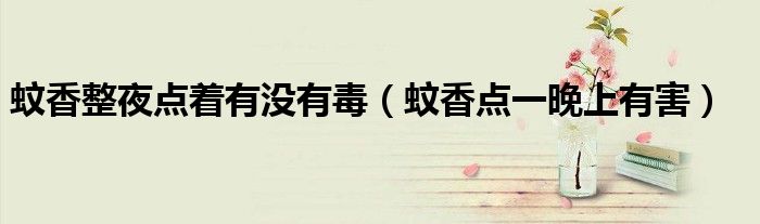 蚊香整夜點(diǎn)著有沒有毒（蚊香點(diǎn)一晚上有害）