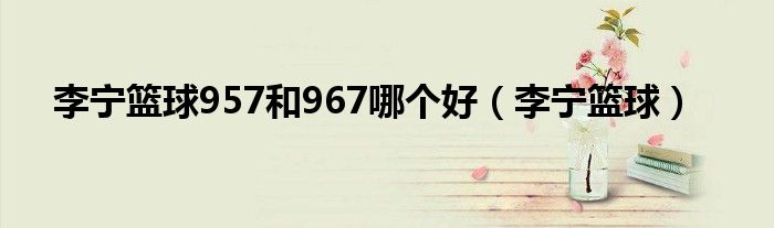 李寧籃球957和967哪個好（李寧籃球）