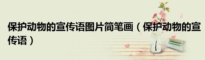 保護(hù)動(dòng)物的宣傳語(yǔ)圖片簡(jiǎn)筆畫（保護(hù)動(dòng)物的宣傳語(yǔ)）