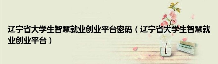 遼寧省大學生智慧就業(yè)創(chuàng)業(yè)平臺密碼（遼寧省大學生智慧就業(yè)創(chuàng)業(yè)平臺）