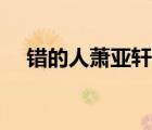 錯的人蕭亞軒歌詞含義（錯的人蕭亞軒）