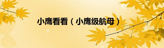 小鷹看看（小鷹級(jí)航母）