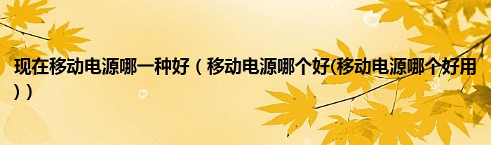 現(xiàn)在移動電源哪一種好（移動電源哪個好(移動電源哪個好用)）