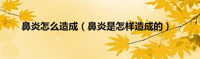 鼻炎怎么造成（鼻炎是怎樣造成的）