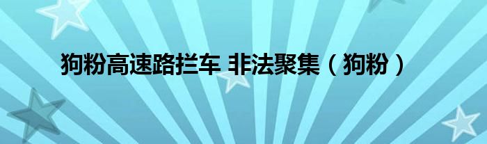 狗粉高速路攔車 非法聚集（狗粉）