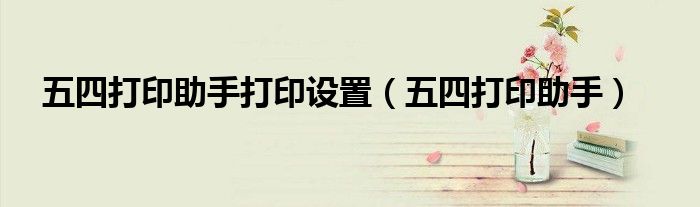 五四打印助手打印設(shè)置（五四打印助手）