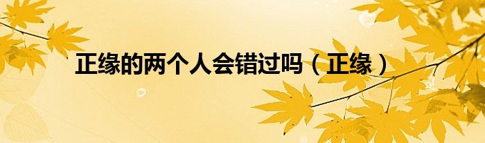 正緣的兩個(gè)人會(huì)錯(cuò)過(guò)嗎（正緣）