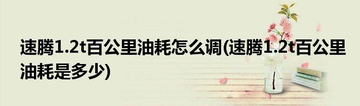 速騰1.2t百公里油耗怎么調(diào)(速騰1.2t百公里油耗是多少)