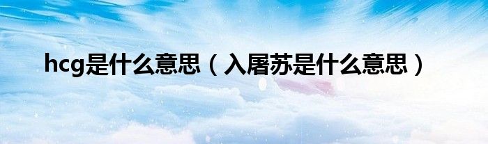 hcg是什么意思（入屠蘇是什么意思）