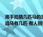 用手拍猜幾匹馬的游戲規(guī)則（拍手猜馬游戲怎么玩   怎么知道馬有幾匹 有人回答一人一次 不懂）