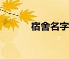 宿舍名字高級感合集（宿舍名）