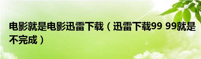電影就是電影迅雷下載（迅雷下載99 99就是不完成）
