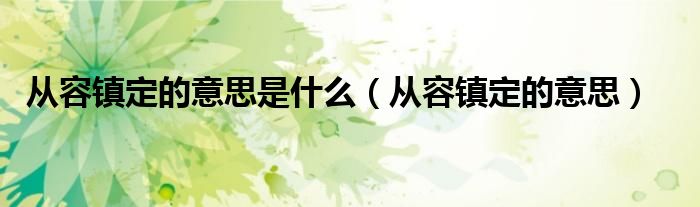 從容鎮(zhèn)定的意思是什么（從容鎮(zhèn)定的意思）