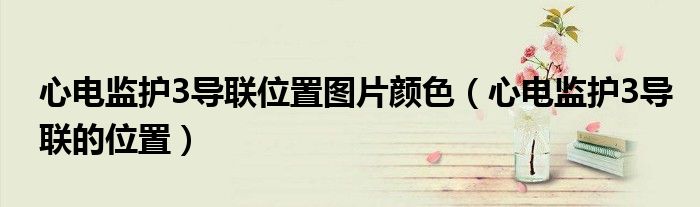 心電監(jiān)護(hù)3導(dǎo)聯(lián)位置圖片顏色（心電監(jiān)護(hù)3導(dǎo)聯(lián)的位置）
