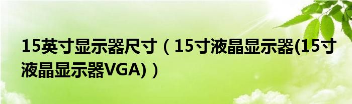15英寸顯示器尺寸（15寸液晶顯示器(15寸液晶顯示器VGA)）