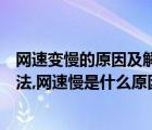 網(wǎng)速變慢的原因及解決辦法（手機網(wǎng)速變慢的原因及解決辦法,網(wǎng)速慢是什么原因）
