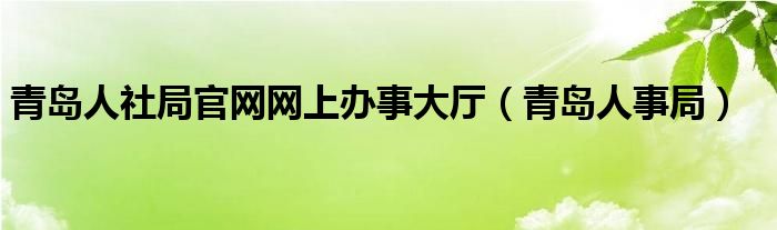青島人社局官網(wǎng)網(wǎng)上辦事大廳（青島人事局）