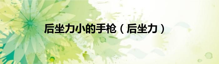 后坐力小的手槍（后坐力）