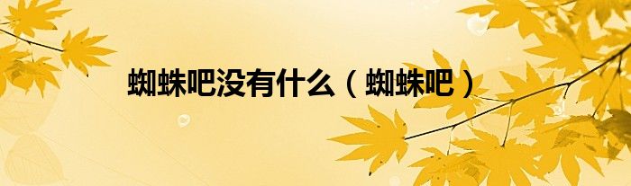 蜘蛛吧沒有什么（蜘蛛吧）