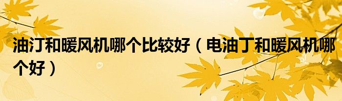 油汀和暖風(fēng)機(jī)哪個(gè)比較好（電油丁和暖風(fēng)機(jī)哪個(gè)好）
