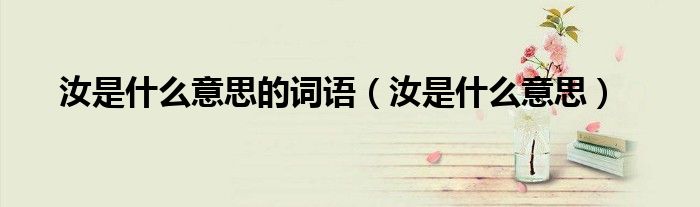 汝是什么意思的詞語（汝是什么意思）
