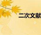 二次文獻(xiàn)名詞解釋（二次文獻(xiàn)）