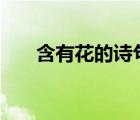 含有花的詩句100句（含有花的詩句）