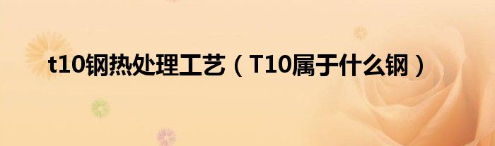 t10鋼熱處理工藝（T10屬于什么鋼）
