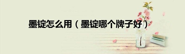墨錠怎么用（墨錠哪個牌子好）