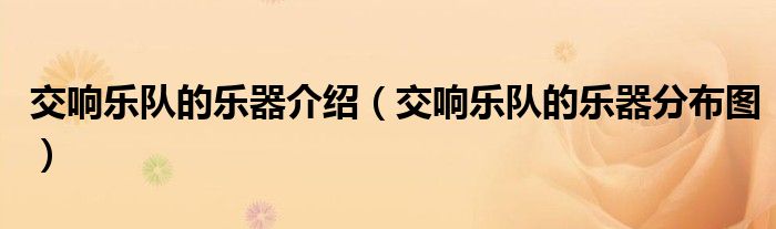 交響樂隊的樂器介紹（交響樂隊的樂器分布圖）