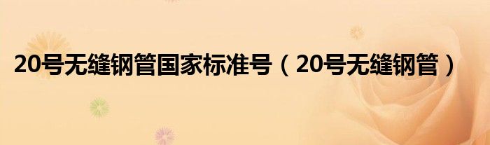 20號(hào)無(wú)縫鋼管?chē)?guó)家標(biāo)準(zhǔn)號(hào)（20號(hào)無(wú)縫鋼管）