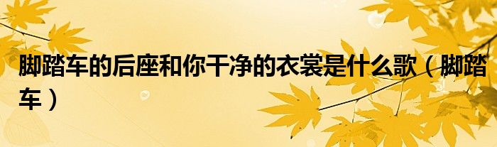 腳踏車的后座和你干凈的衣裳是什么歌（腳踏車）