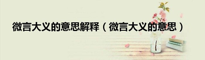 微言大義的意思解釋（微言大義的意思）