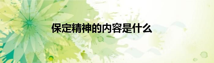 保定精神的內(nèi)容是什么