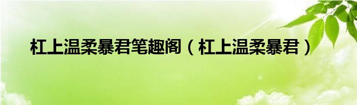 杠上溫柔暴君筆趣閣（杠上溫柔暴君）